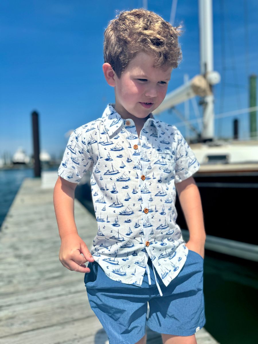MAUI Printed - Navy Boats