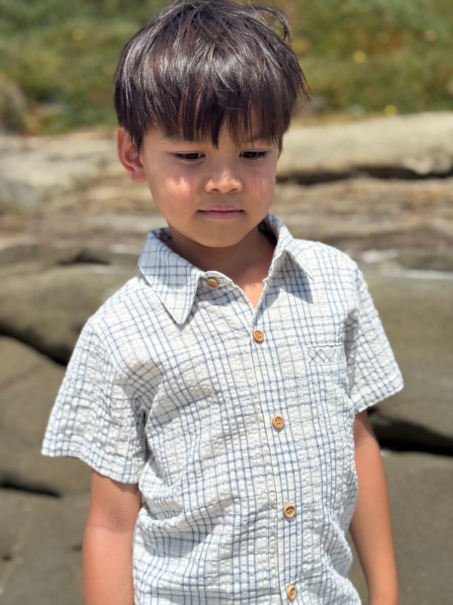 Chambray/cream plaid NEWPORT Woven shirt