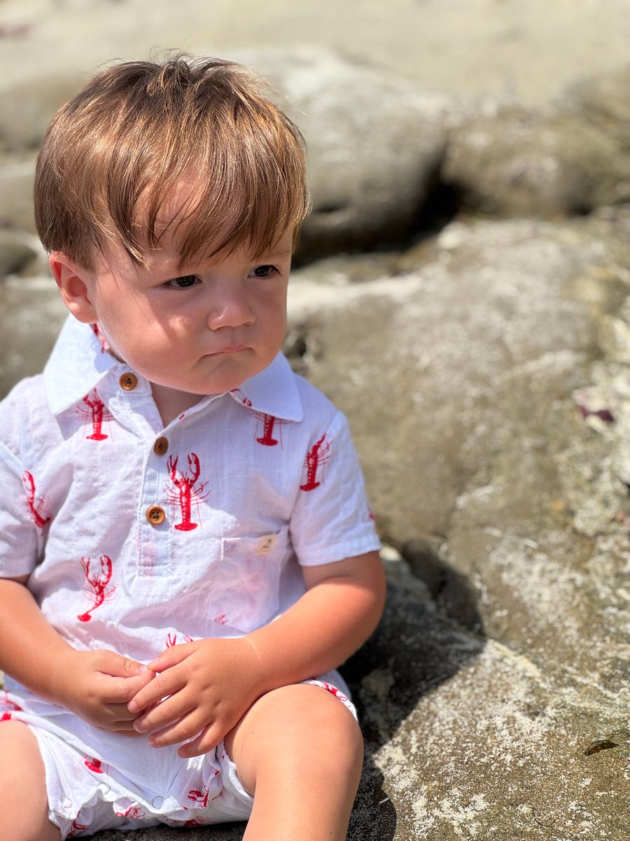 MOLOKAI Printed Romper - White Lobster