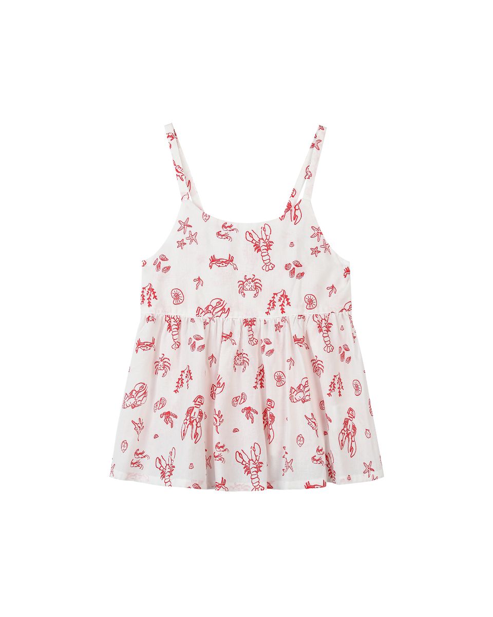 KATIE TOP - Red Nautical Scene