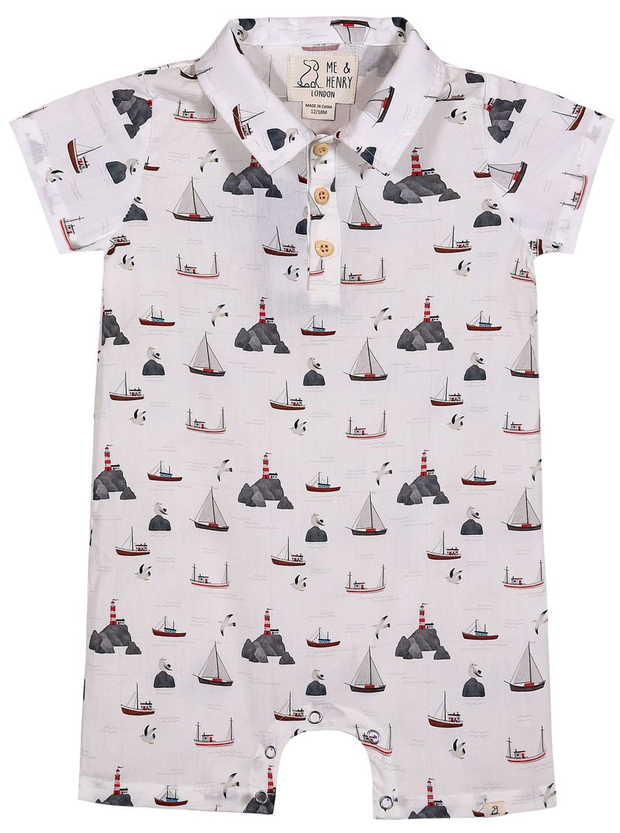 MOLOKAI WHITE HARBOUR PRINTED WOVEN ROMPER