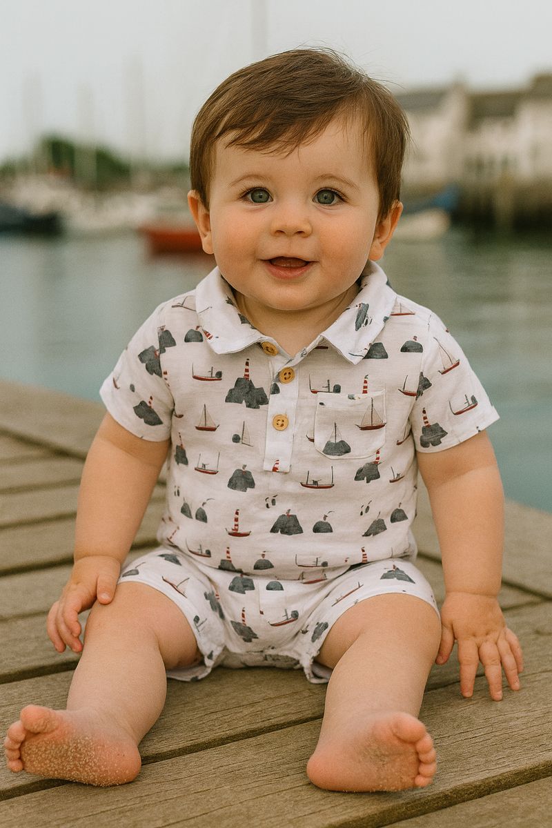 MOLOKAI WHITE HARBOUR PRINTED WOVEN ROMPER