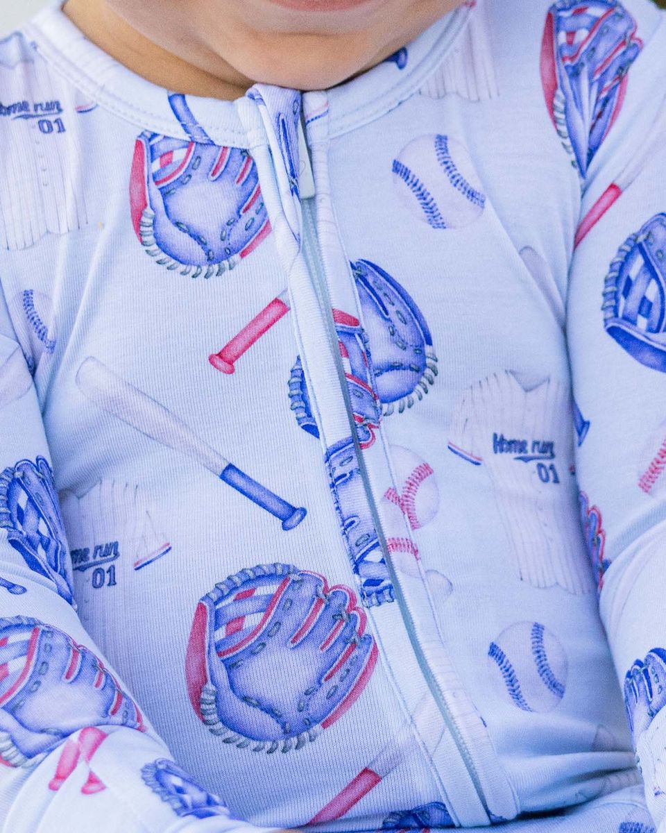 Home Run Zippered Footie