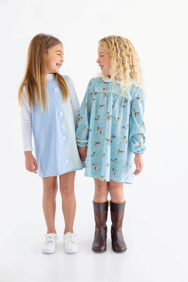 Long Sleeve Maerin Fitz Frock (Fine Weather for Ducks with Worth Avenue White)