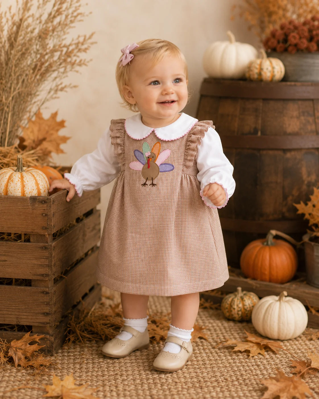 Jumper Dress with Turkey Applique