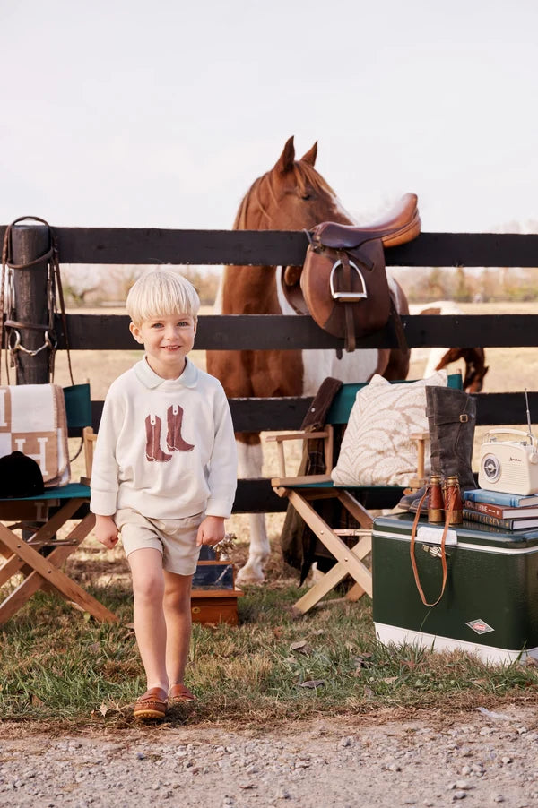Isaac's Intarsia Sweater (Palmetto Pearl with Cowboy Boot)