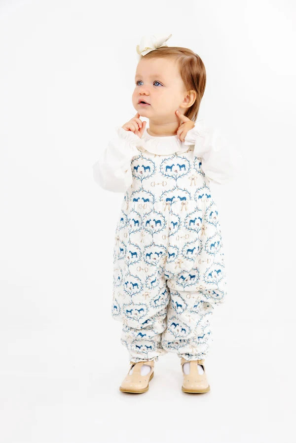 Sleeveless Rebecca Romper Quilted (Horse Bits & Bows with Palmetto Pearl)