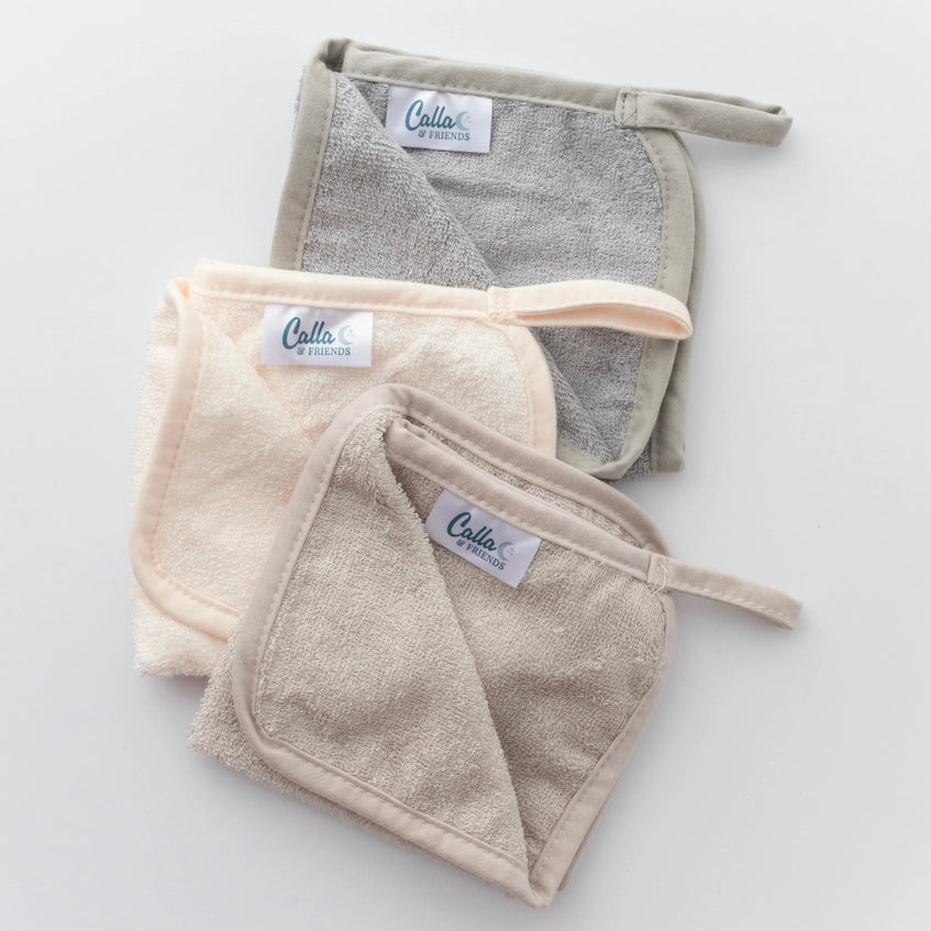 Washcloth Set - Linen/Whisper Gray