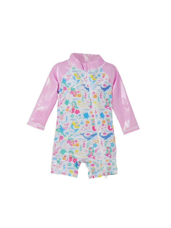 Girls Shortie Surf Swimsuit - Mermaid Friends