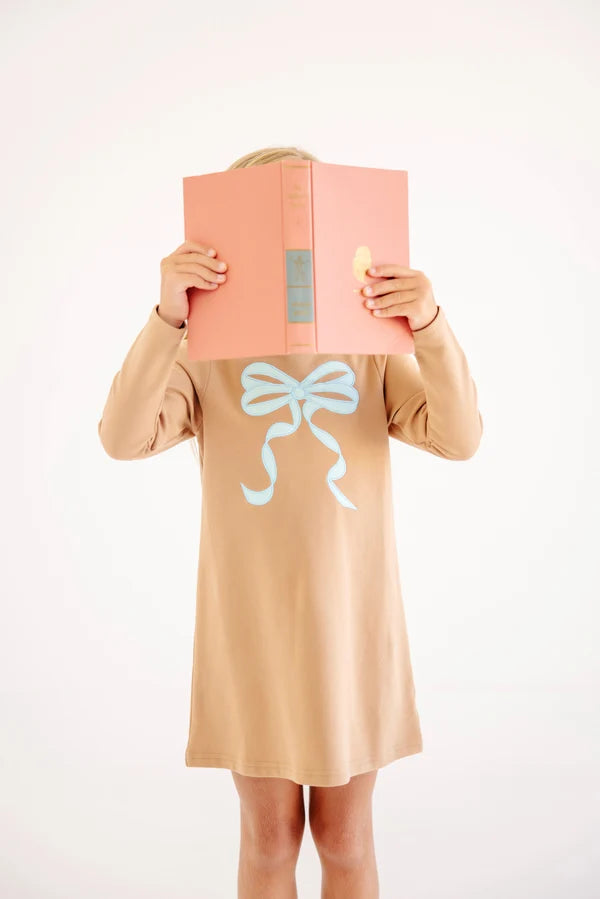 Eliza's Applique Dress - Camel with Edisto Egg Blue