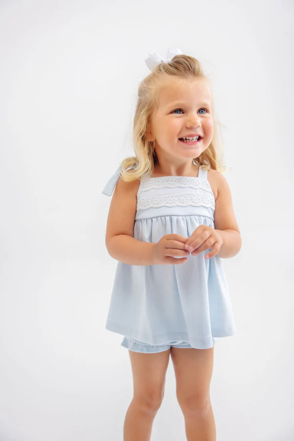 Idabelle Bloomer Set - Buckhead Blue with Worth Avenue White Eyelet