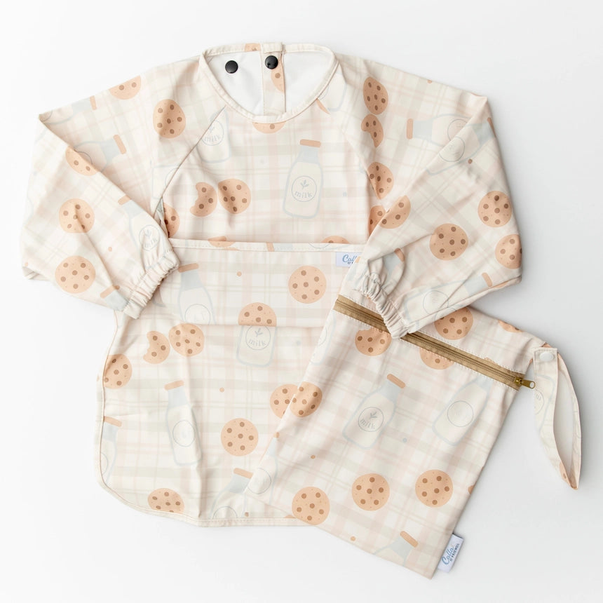 The Grayson Long Sleeve Bib - Milk & Cookies