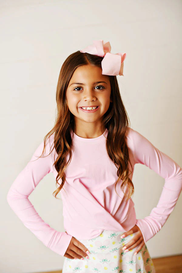 Swoon Kids Pink Knot Active Top