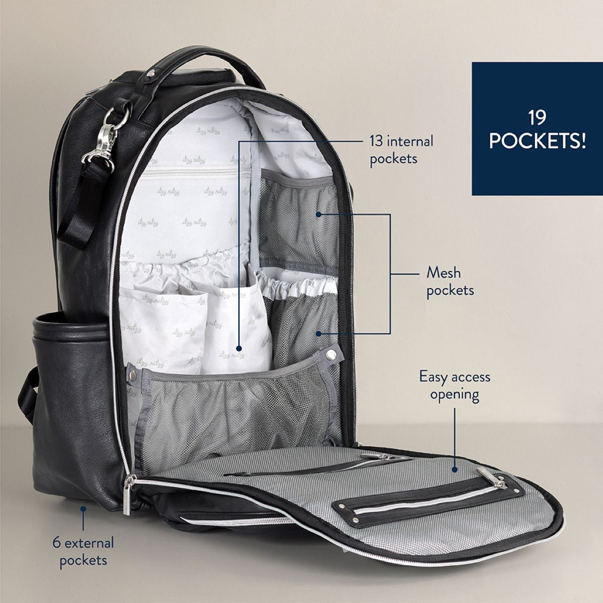 Boss Plus™ Large Diaper Bag Backpack ( Noir )