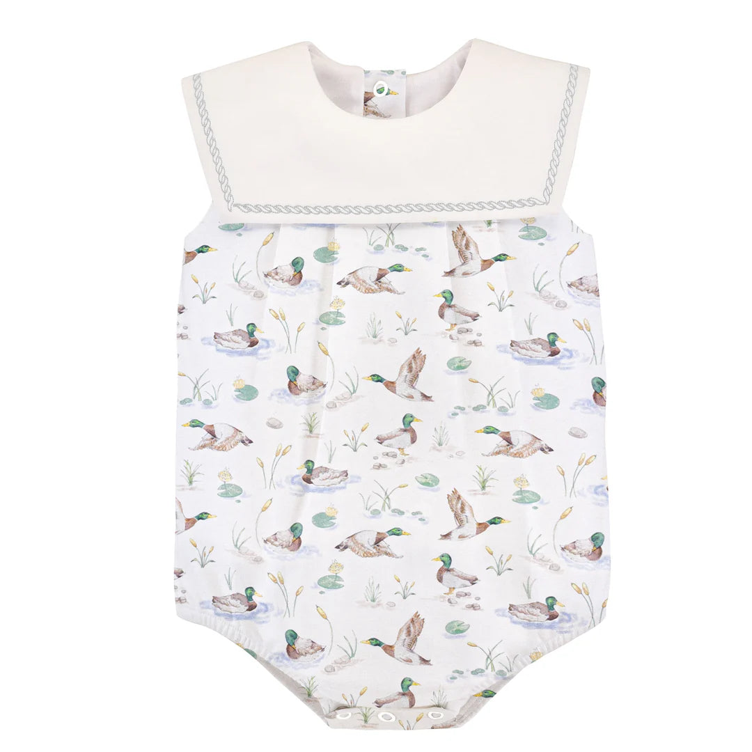 Boys Mallard Duck Bubble w/ Sailor Collar - Baby Club Chic