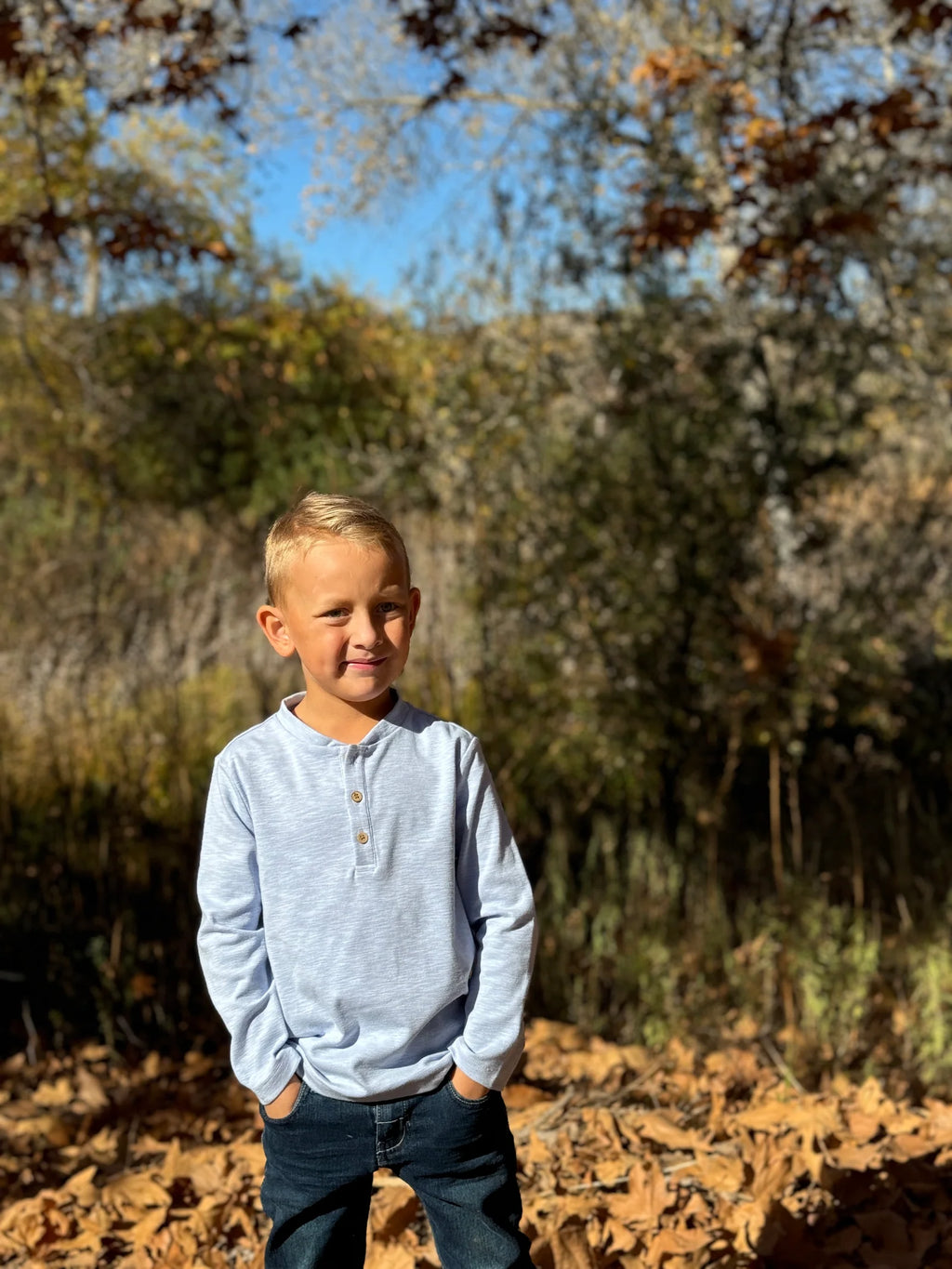 ADAMS Pale Blue Henley