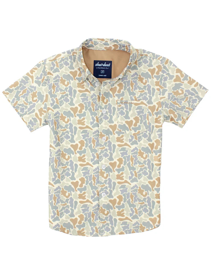 Boys Shordees Summer Shirt Field Camo
