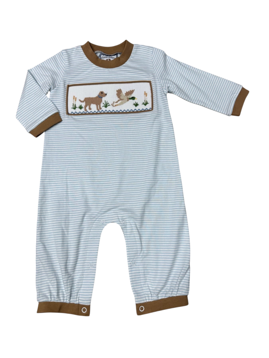 Duck Hunt Smocked Boys Romper