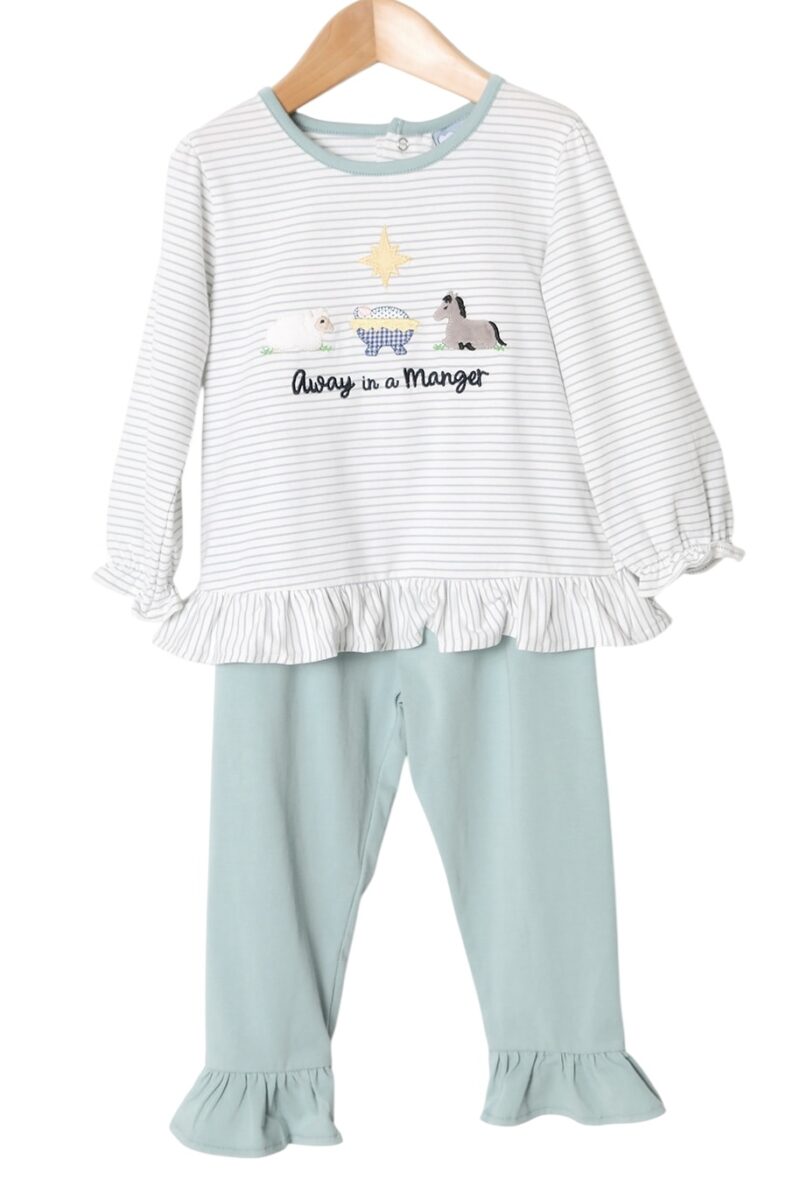 Away in a Manger Ruffle Pant Set