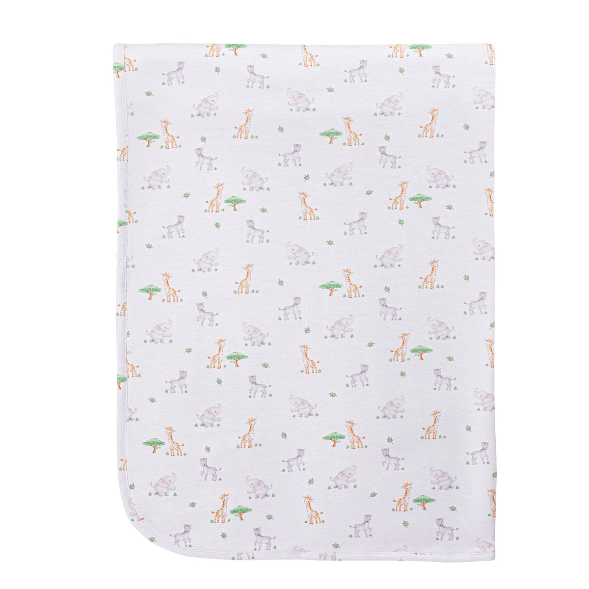 tiny safari printed pima receiving blanket 30''x28.5'' - One Size