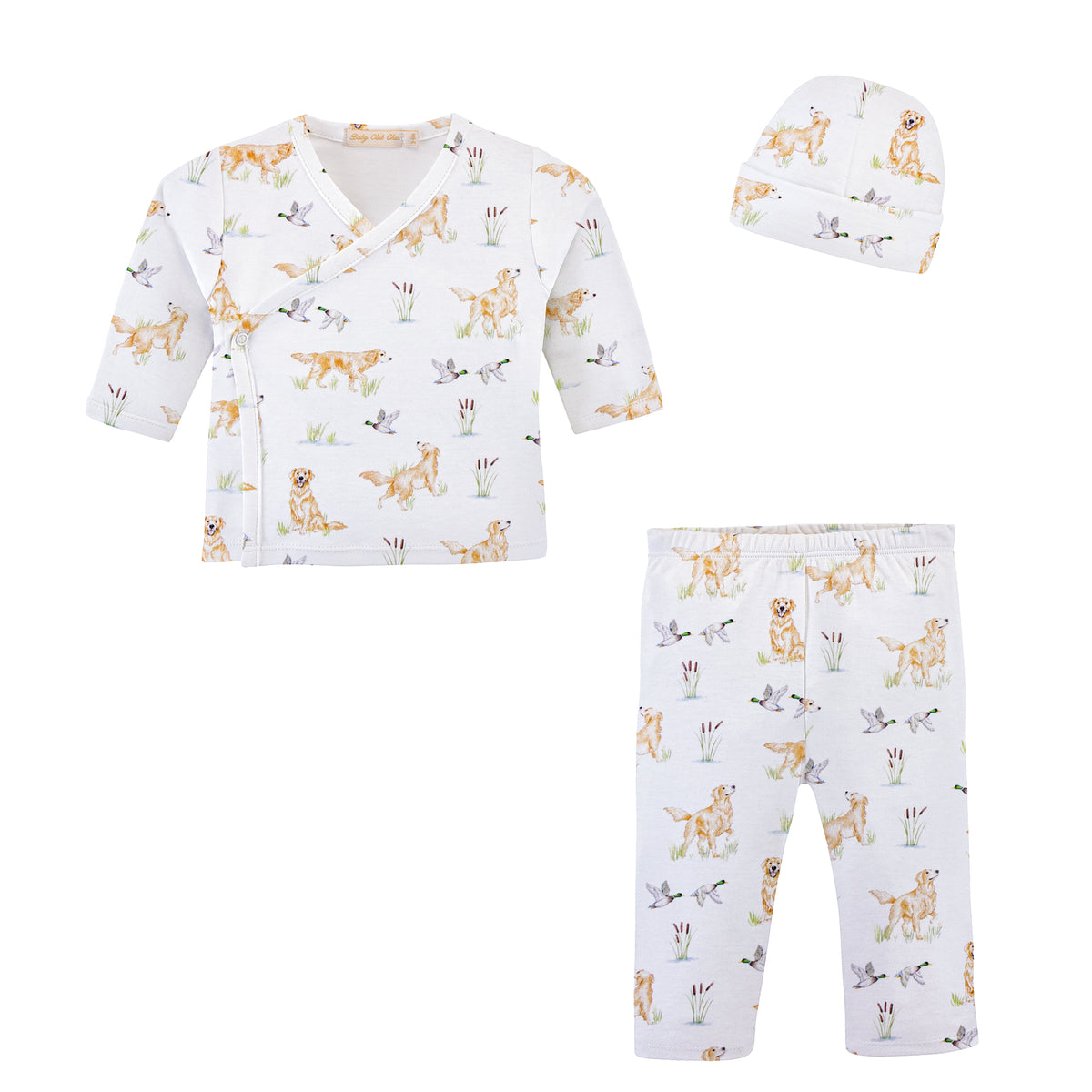 goldens & mallards printed pima take me home with hat set