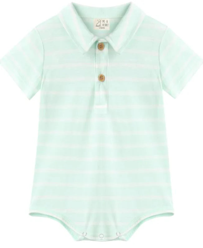 JETTY MINT Stripe Jersey Onesie