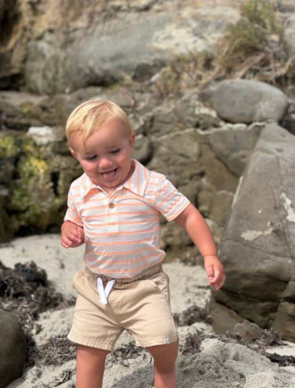 JETTY PEACH Stripe Jersey Onesie