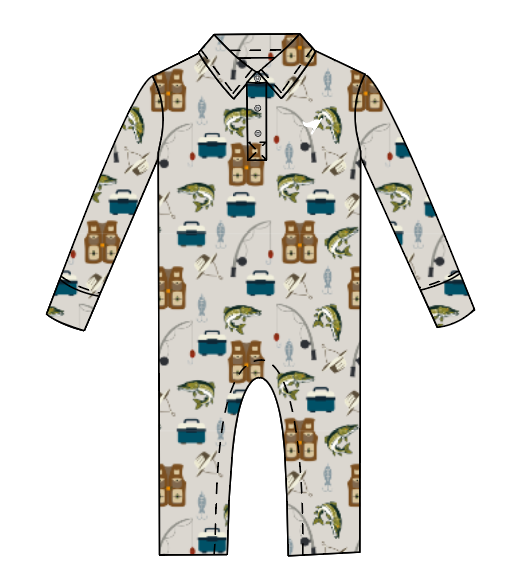 Performance Polo Baby Romper - Fish & Tackle