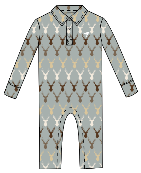 Performance Polo Baby Romper - Deer