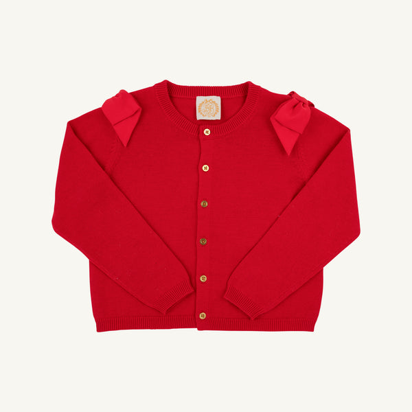 Cambridge Cardigan - Richmond Red with Bows