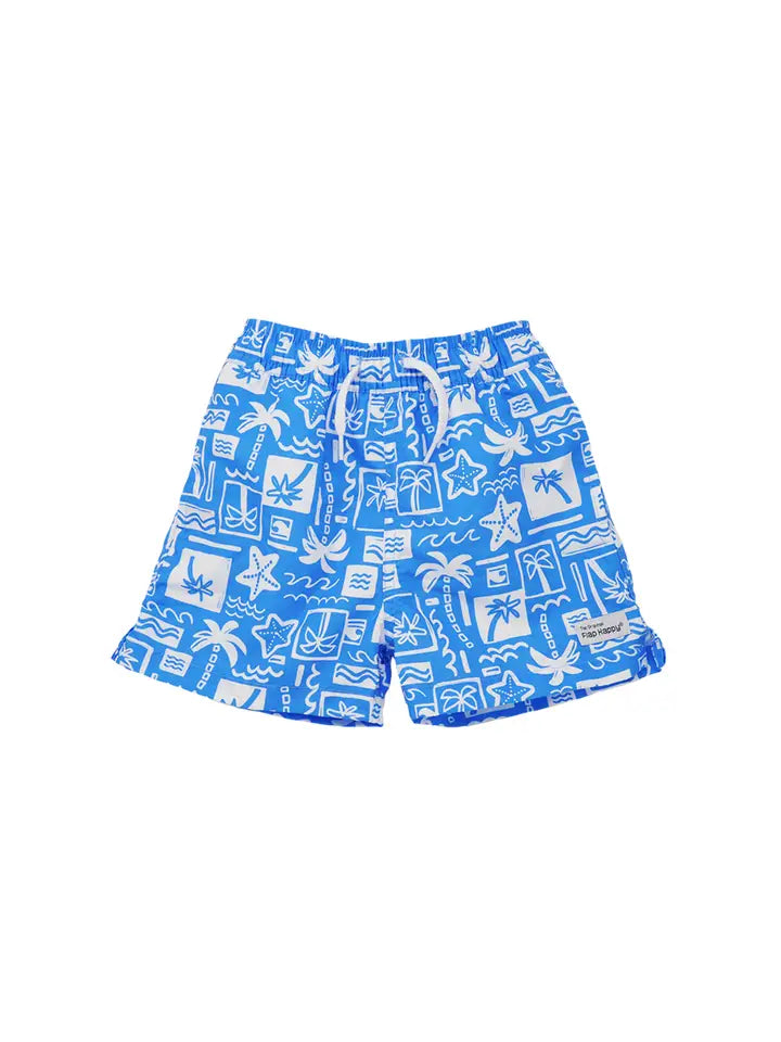 UPF50+ Wesley Swim Trunks - Seaside Palms