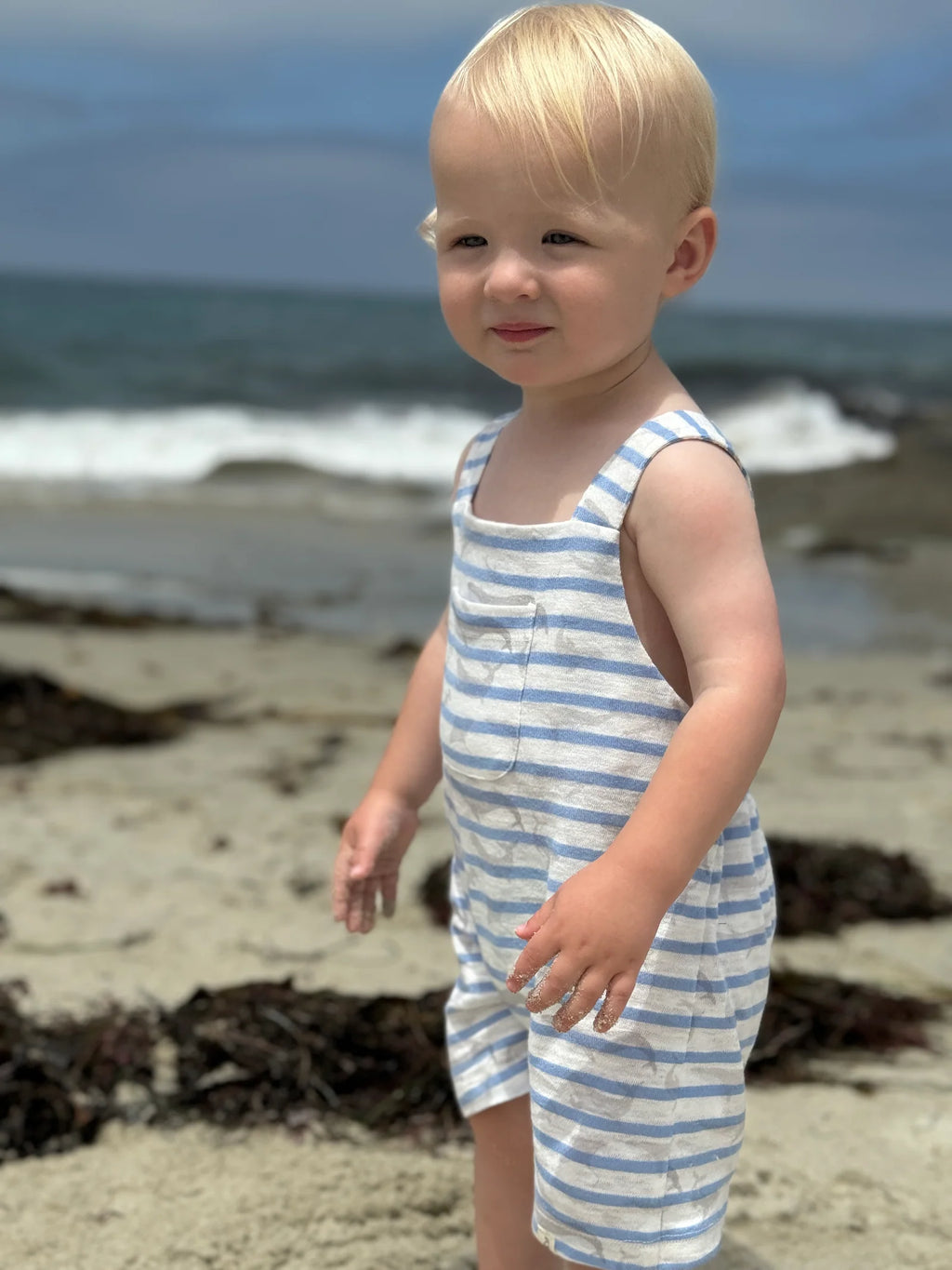 DANDY STRIPED WHALES Jersey Overalls