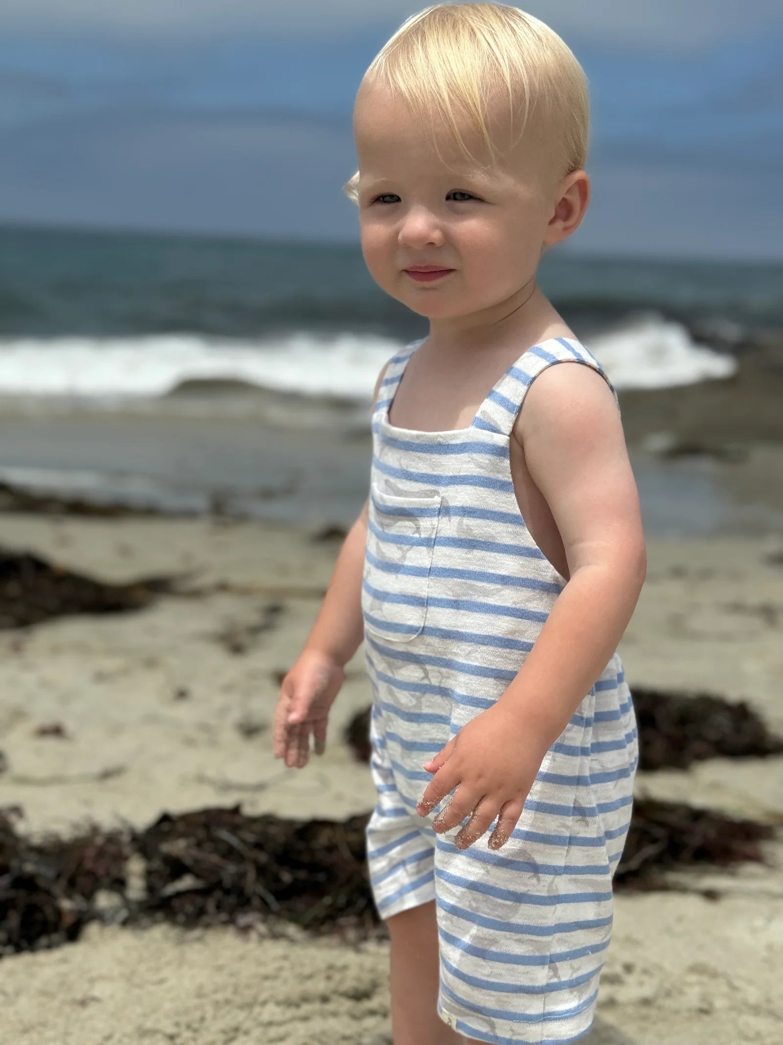 DANDY STRIPED WHALES Jersey Overalls