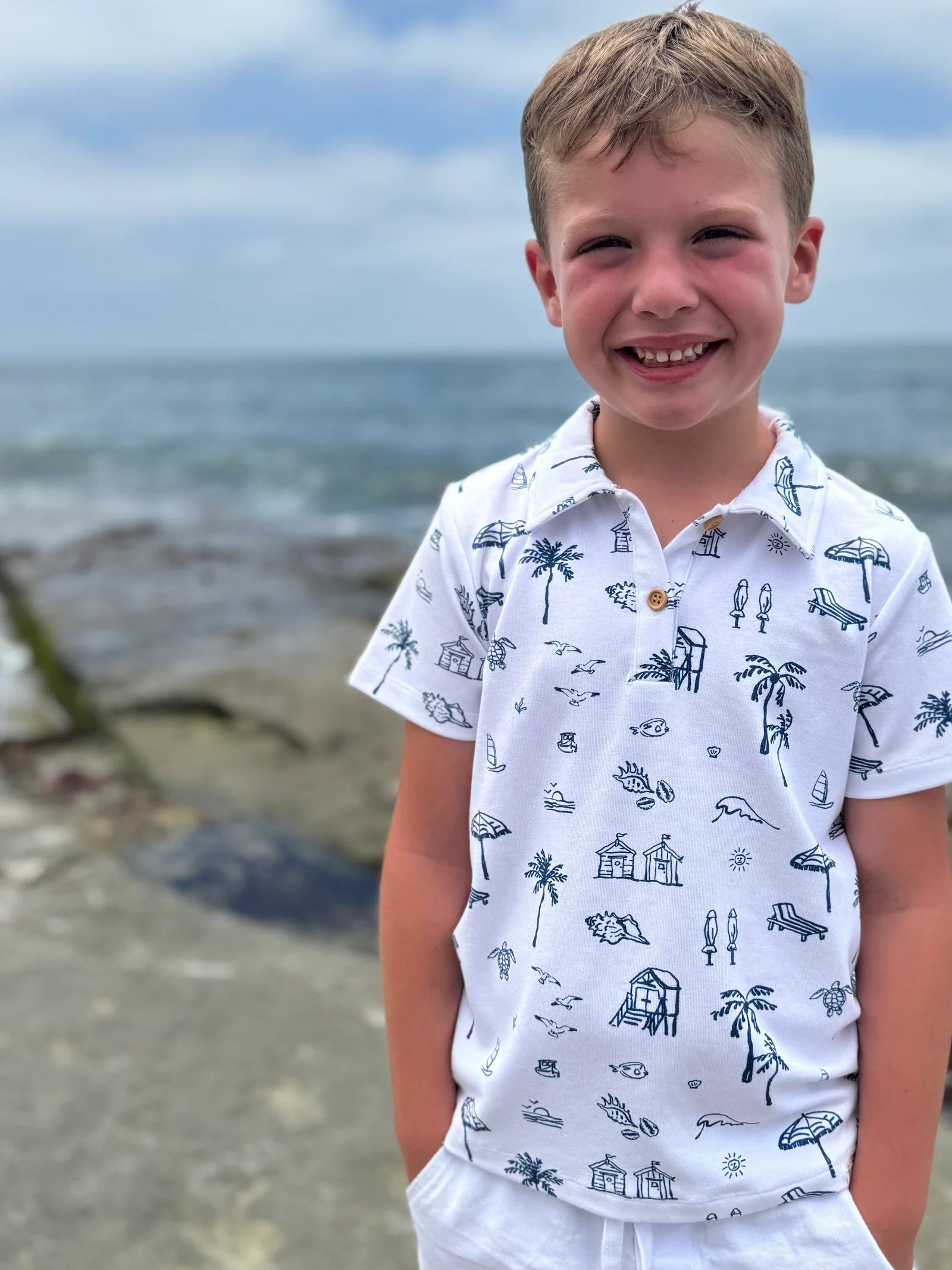 STARBOARD Beach Printed polo
