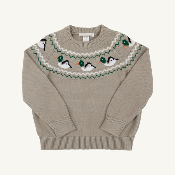 Isaac's Fair Isle Sweater (Keeneland Khaki with Duck Motifs)