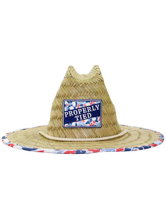 Boys Cabo Straw Hat Americana Camo