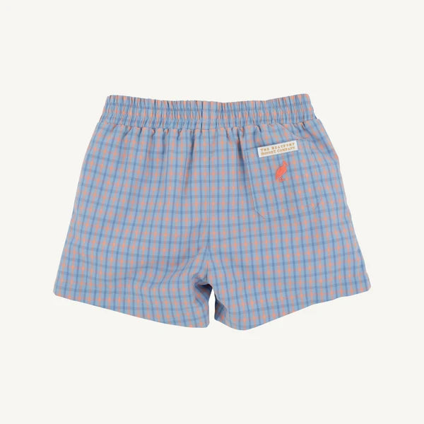 Sheffield Shorts (Wheaton Windowpane with Seashore Sherbet Stork & Pumpkin Applique)